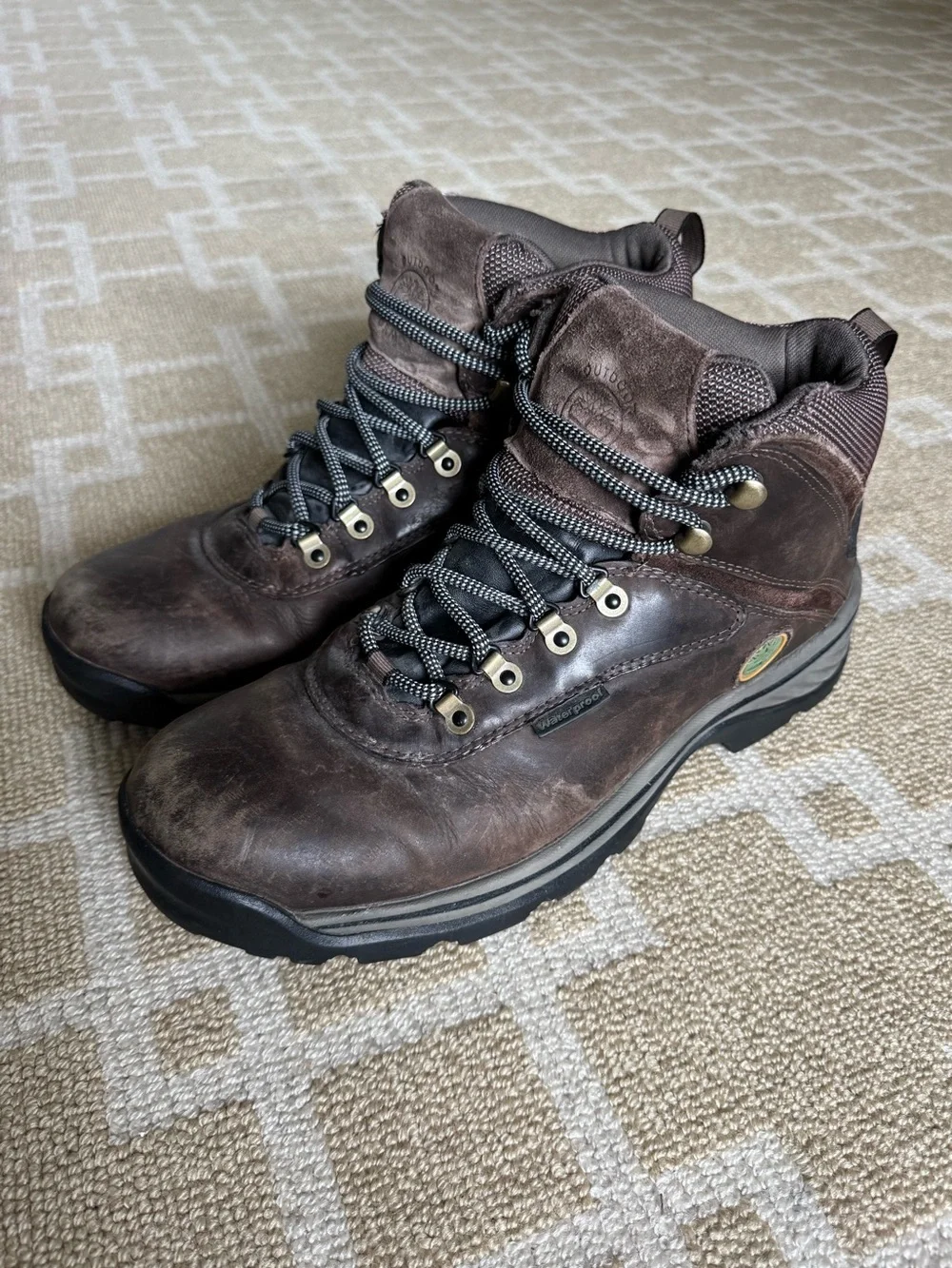 Timberland White Ledge Waterproof Hiking Boots Outdoor Utility Brown Leather 10
